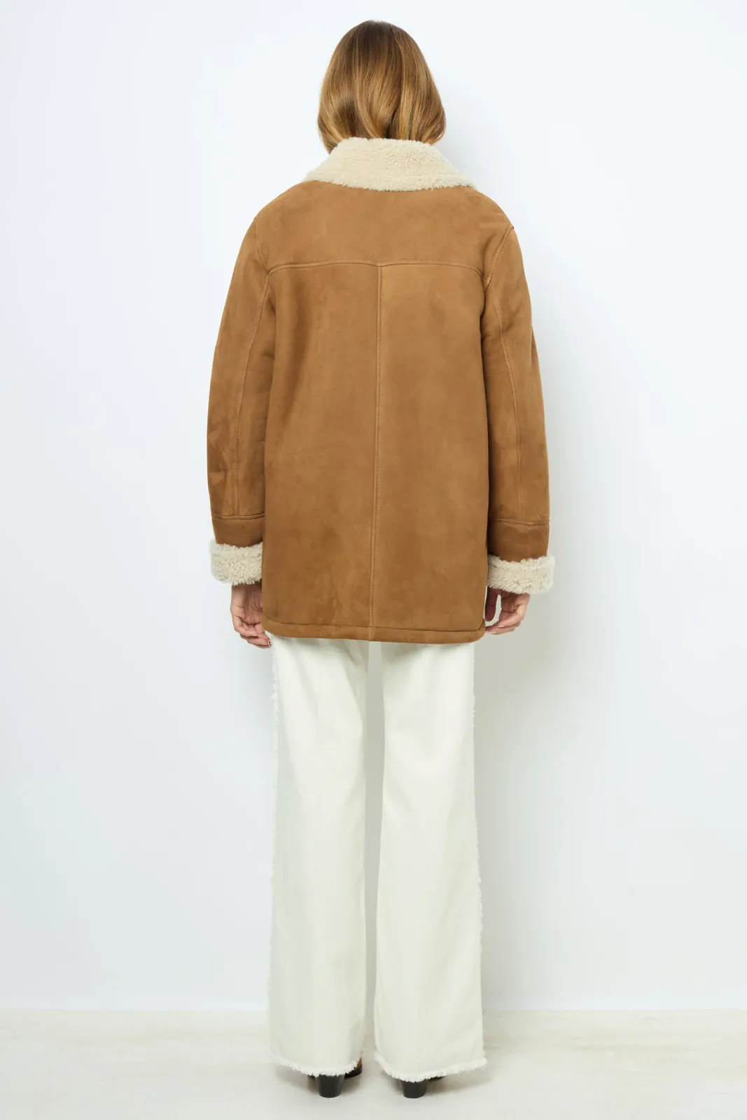 Fashion 3/4 length shearling coat - LEONTINE Leather & Pelts