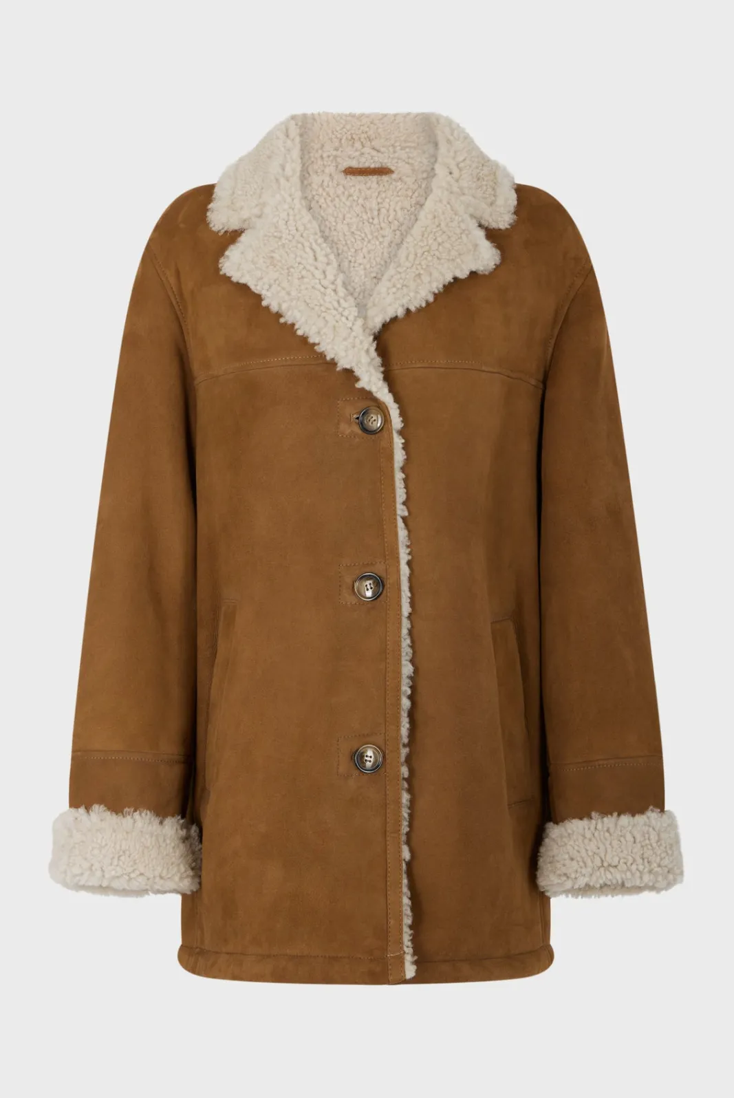 Fashion 3/4 length shearling coat - LEONTINE Leather & Pelts