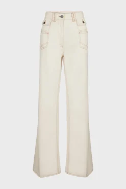 Best ANNA - High-waisted wide-leg pants in jean Trousers