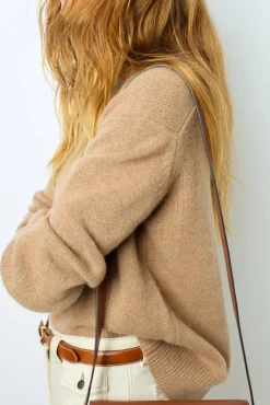 Online ANNA - High-waisted wide-leg pants in jean Knitwear