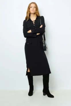 Hot Black maxi dress with lace - SIRENA Dresses