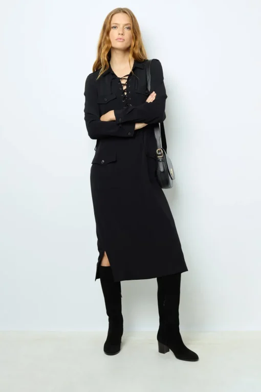 Hot Black maxi dress with lace - SIRENA Dresses