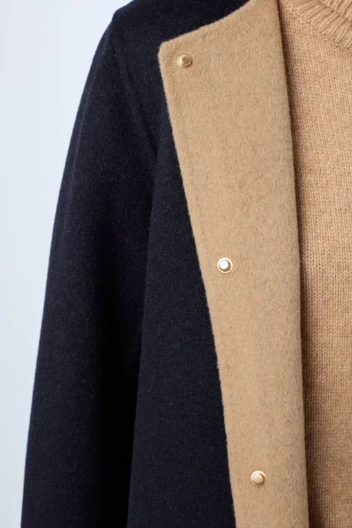 Online Coat in reversible fine wool fabric - LAREEN Coats