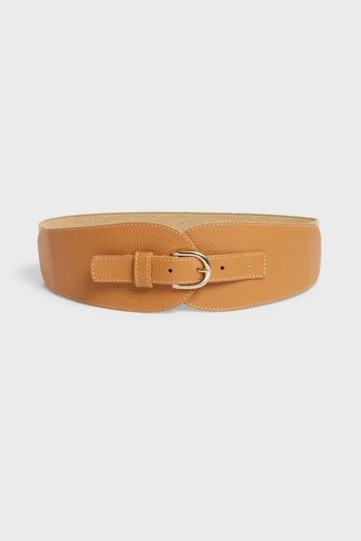 Online Corset belt in grainy leather - OLYMPE Belts
