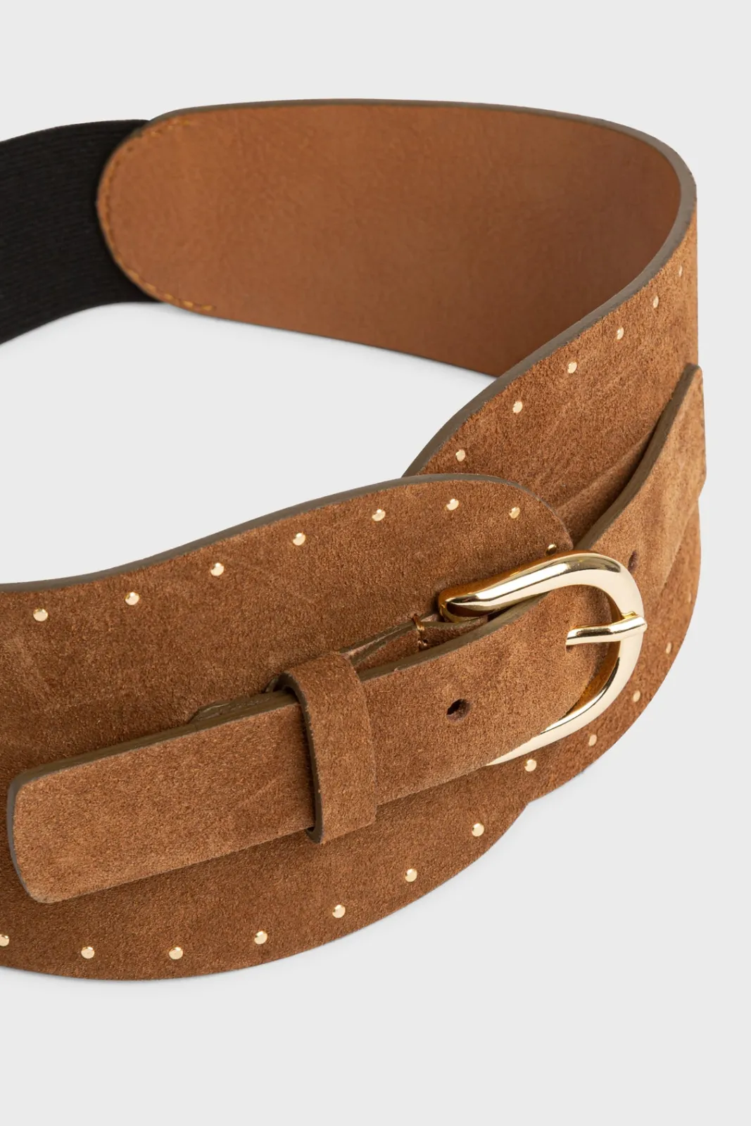 Discount Corset belt in suede leather with rivets - OLYMPE Belts