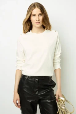 Fashion Cotton long sleeve T-shirt - AUDELIE Tops & T-Shirts