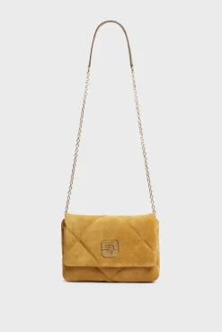 Outlet Crossbody bag in quilted suede leather The Fanny Bag|Shoulder Bags