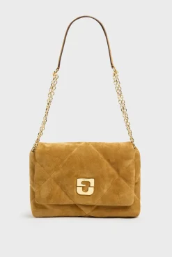 Outlet Crossbody bag in quilted suede leather The Fanny Bag|Shoulder Bags