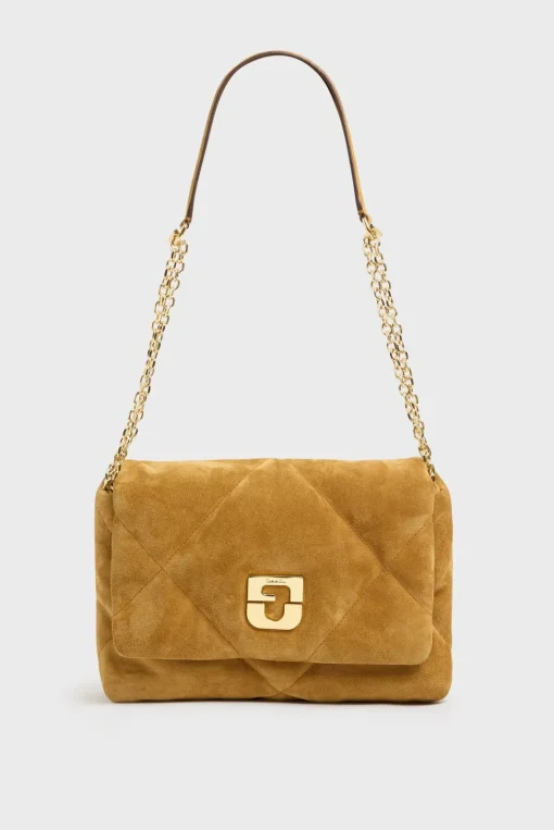 Outlet Crossbody bag in quilted suede leather The Fanny Bag|Shoulder Bags