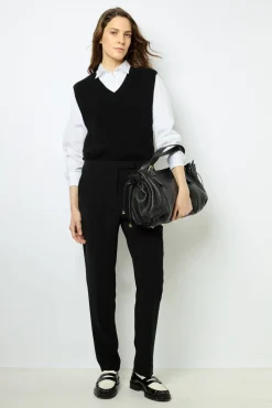 Hot Elasticated black slim pants - NEA Trousers