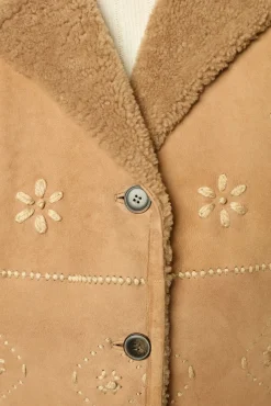 Hot Embroidered shearling short jacket - LYSIANNA Leather & Pelts