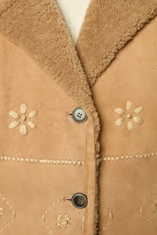 Hot Embroidered shearling short jacket - LYSIANNA Leather & Pelts