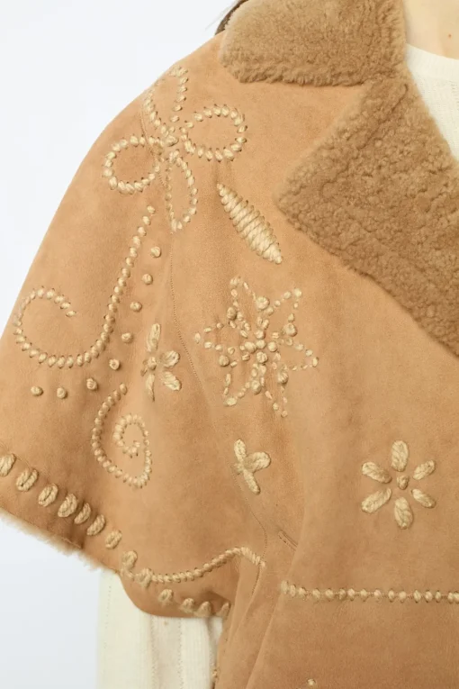 Hot Embroidered shearling short jacket - LYSIANNA Leather & Pelts