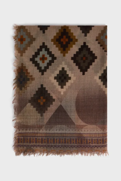 New Ethnic print wool scarf - DINA Scarves