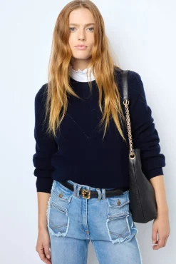 Outlet Fine wool round neck sweater - JANINE Knitwear