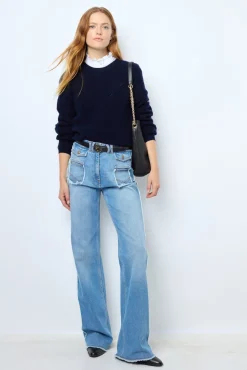 Outlet Fine wool round neck sweater - JANINE Knitwear