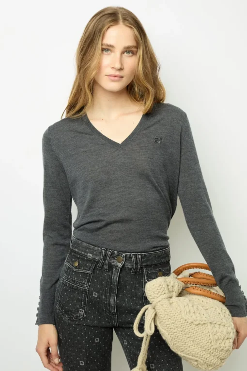 Clearance Fine wool V-neck sweater - JULIETTE Knitwear