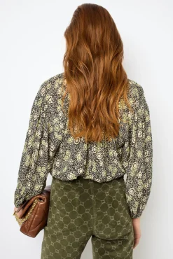 Hot Floral blouse with round neck - ADENA Shirts & Blouses