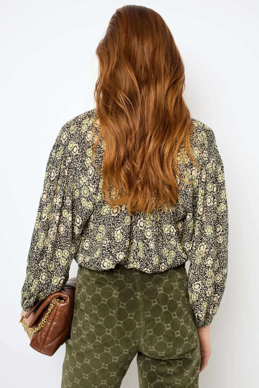 Hot Floral blouse with round neck - ADENA Shirts & Blouses