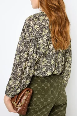 Hot Floral blouse with round neck - ADENA Shirts & Blouses