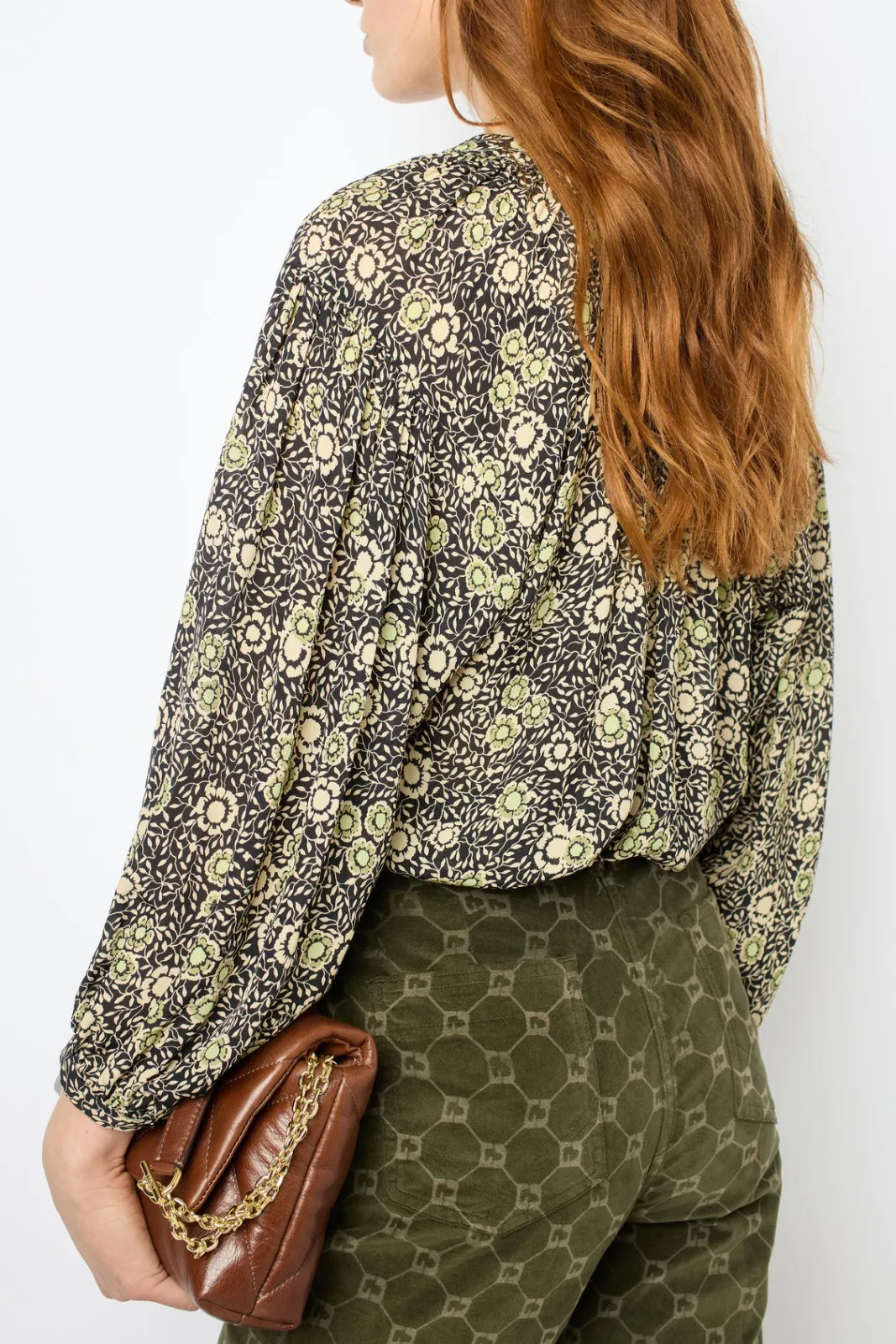 Hot Floral blouse with round neck - ADENA Shirts & Blouses