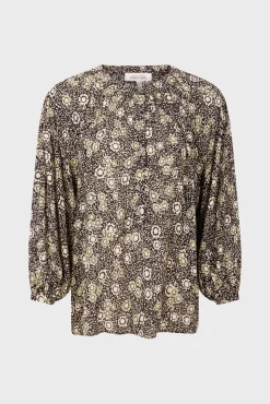 Hot Floral blouse with round neck - ADENA Shirts & Blouses
