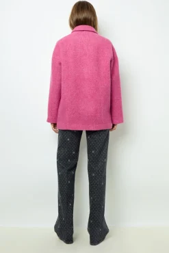 Outlet Fuchsia pink short coat - LINETTE Coats