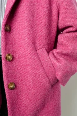 Outlet Fuchsia pink short coat - LINETTE Coats