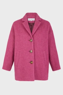 Outlet Fuchsia pink short coat - LINETTE Coats