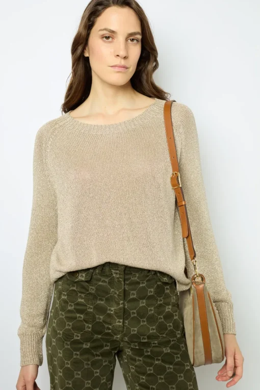 Sale Golden lurex sweater - JAYLIN Knitwear