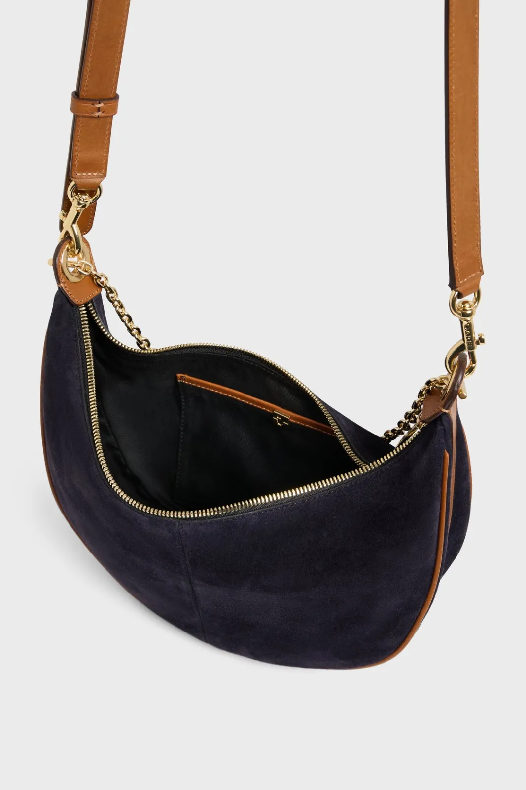 New Half-moon bag in suede leather - LE SUZANNE Shoulder Bags
