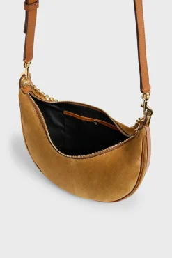 Clearance Half-moon bag in suede leather - LE SUZANNE Shoulder Bags