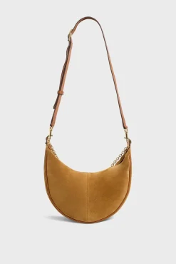 Clearance Half-moon bag in suede leather - LE SUZANNE Shoulder Bags