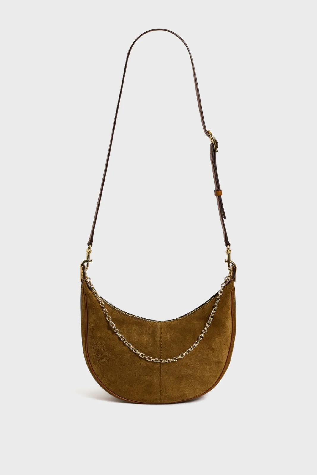 Best Half-moon bag in suede leather - LE SUZANNE Shoulder Bags