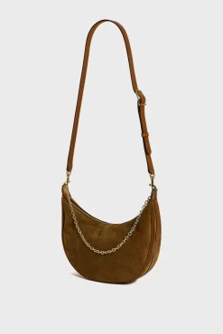 Best Half-moon bag in suede leather - LE SUZANNE Shoulder Bags
