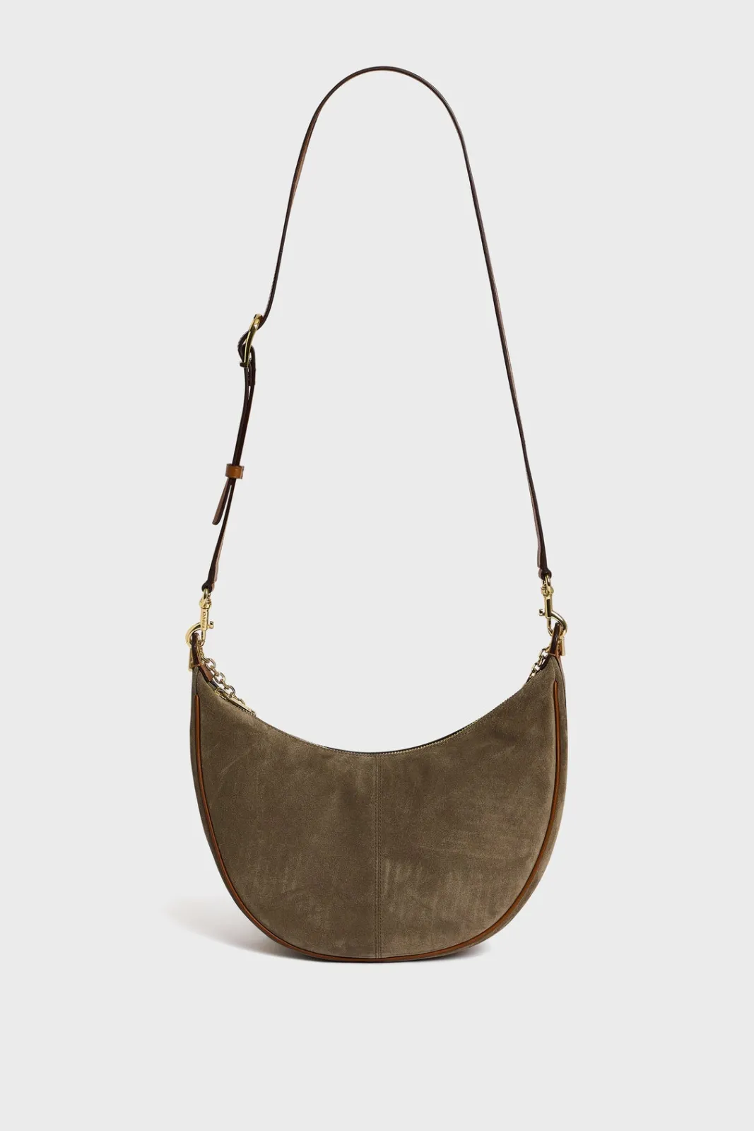 Best Half-moon bag in suede leather - LE SUZANNE Shoulder Bags