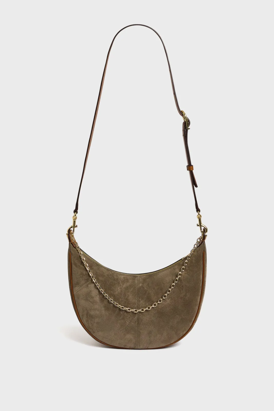 Best Half-moon bag in suede leather - LE SUZANNE Shoulder Bags