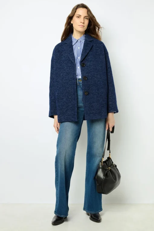 Clearance Herringbone short coat - LEDA Coats