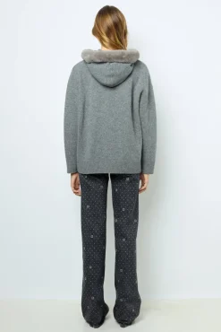 Clearance Hooded cashmere cardigan - JOSSELINE Knitwear