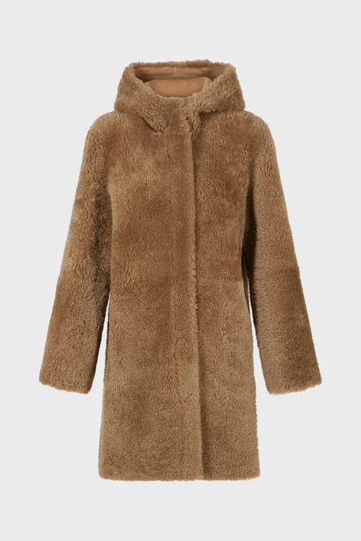 Sale Hooded shearling straight coat - LELIE Leather & Pelts