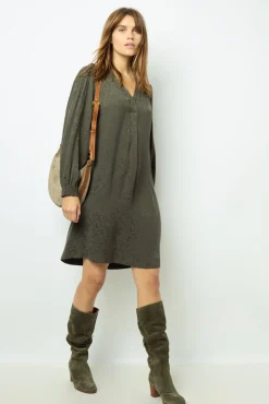 Outlet Jacquard straight-cut mini dress - SOLENE Dresses