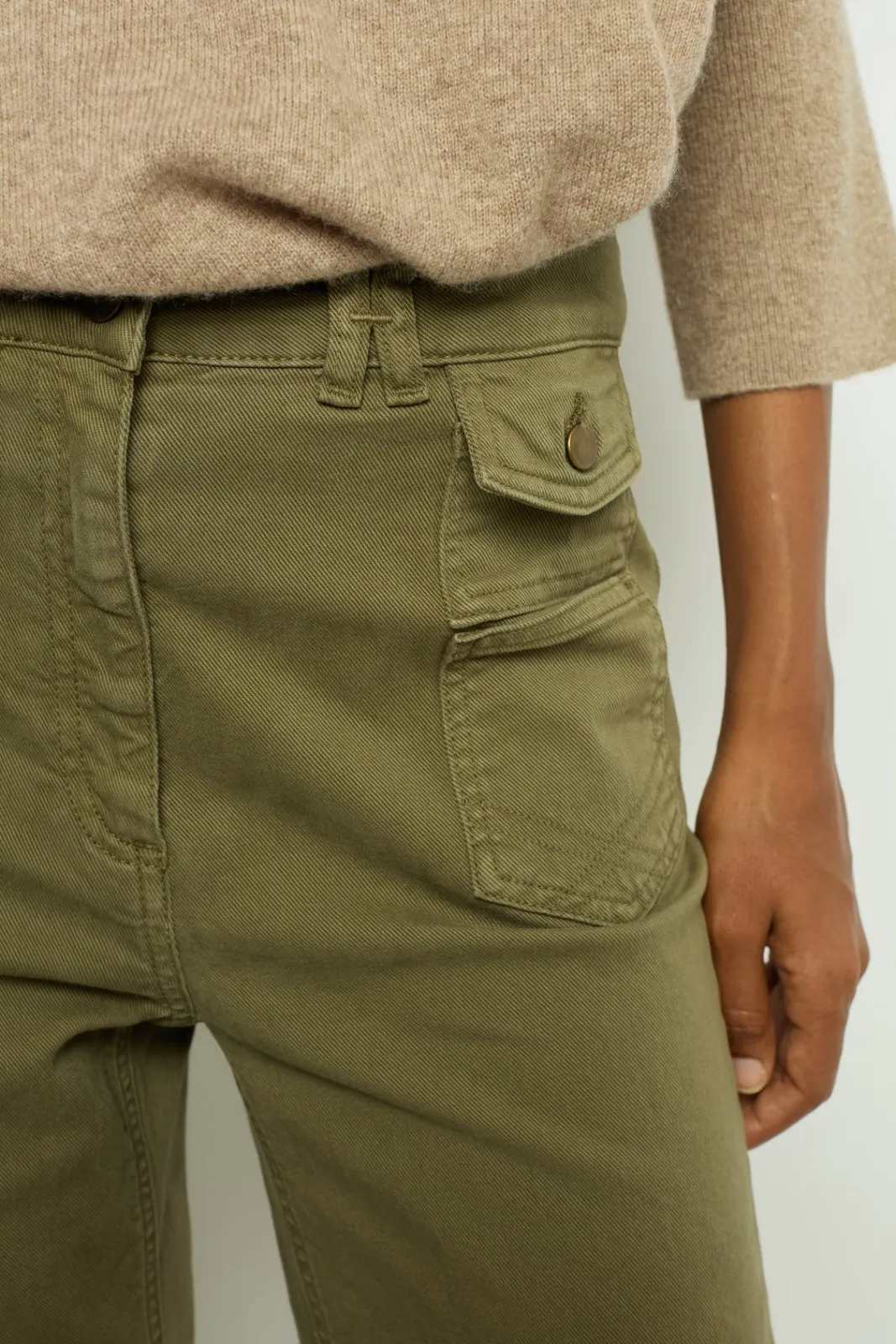 Online Khaki flared jeans - ANNA Trousers