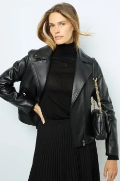 Outlet Leather perfecto jacket - NADEGE Leather & Pelts