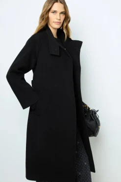 New Long coat with belt and stand up collar - LOU Coats