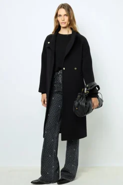 New Long coat with belt and stand up collar - LOU Coats