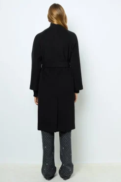 New Long coat with belt and stand up collar - LOU Coats