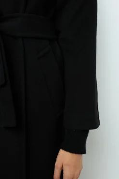 New Long coat with belt and stand up collar - LOU Coats