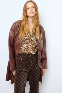 Discount Long jacket in distressed leather - NALINHA Leather & Pelts