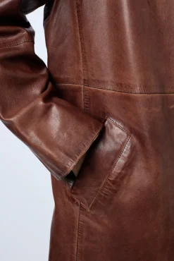 Discount Long jacket in distressed leather - NALINHA Leather & Pelts