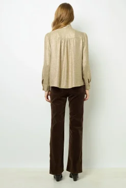 Online Lurex shirt with lavaliere collar - BESSIE Shirts & Blouses